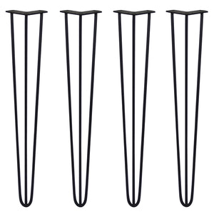 4 Gambe per Tavolo a Forcina SkiSki Legs 71cm Acciaio Nero 3 Rebbi 10mm