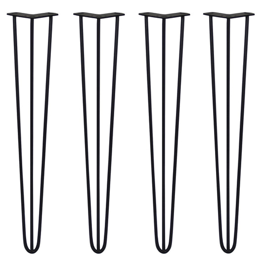 4 Gambe per Tavolo a Forcina SkiSki Legs 71cm Acciaio Nero 3 Rebbi 10mm