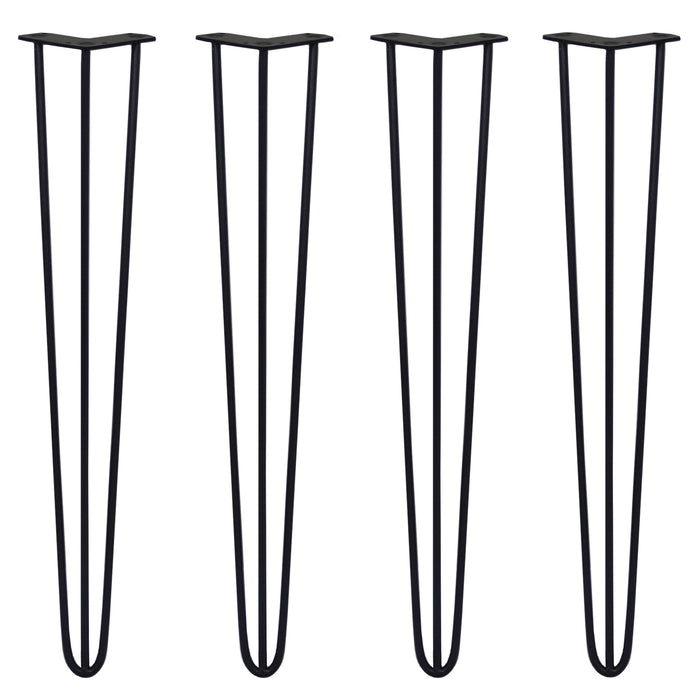4 Gambe per Tavolo a Forcina SkiSki Legs 71cm Acciaio Nero 3 Rebbi 10mm