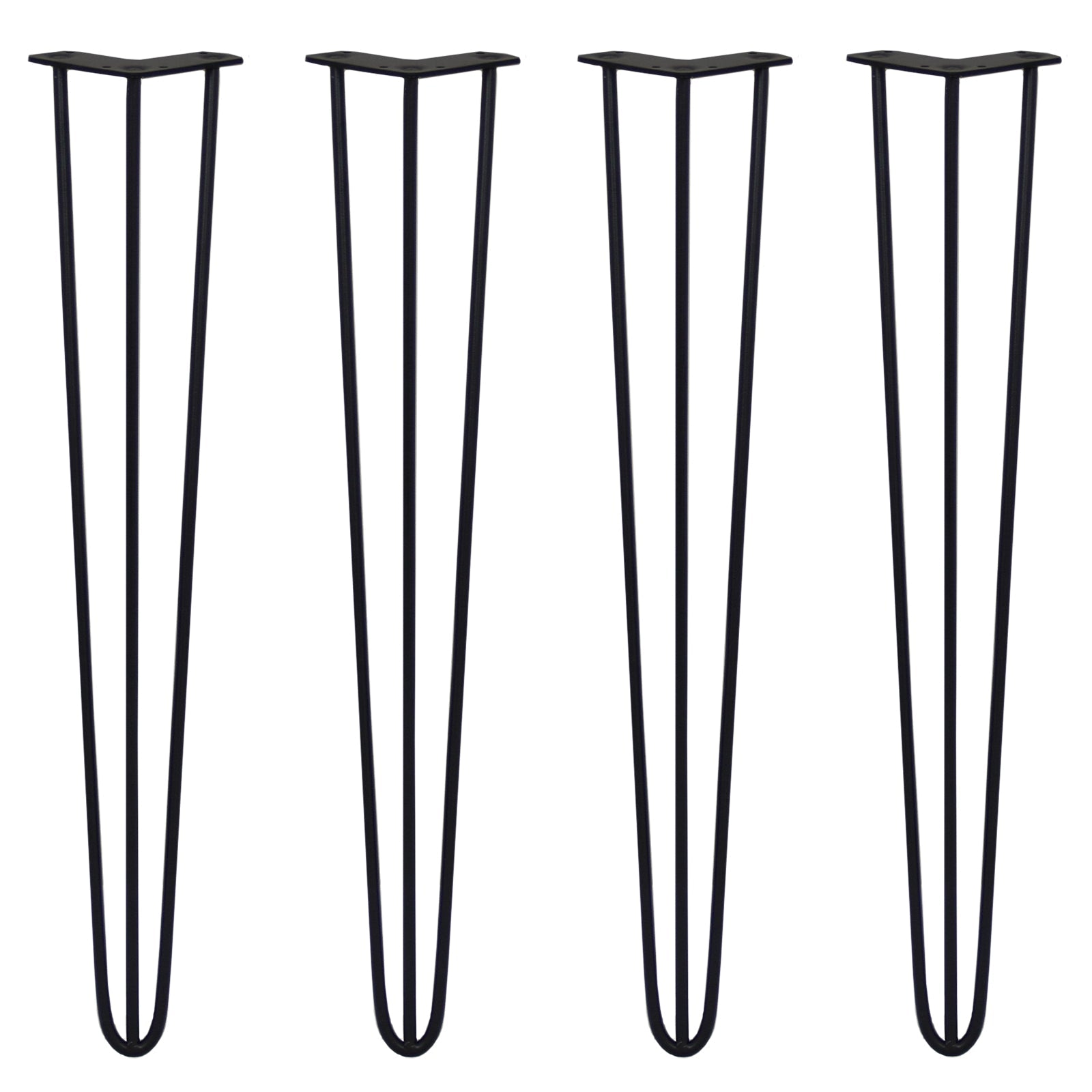4 Gambe per Tavolo a Forcina SkiSki Legs 71cm Acciaio Nero 3 Rebbi 10mm