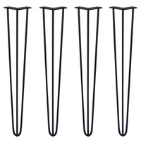 4 Gambe per Tavolo a Forcina SkiSki Legs 71cm Acciaio Nero 3 Rebbi 10mm