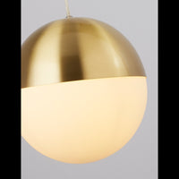 Sospensione Contemporanea Endor Acciaio Ottone Vetro Bianco 1 Luce E27