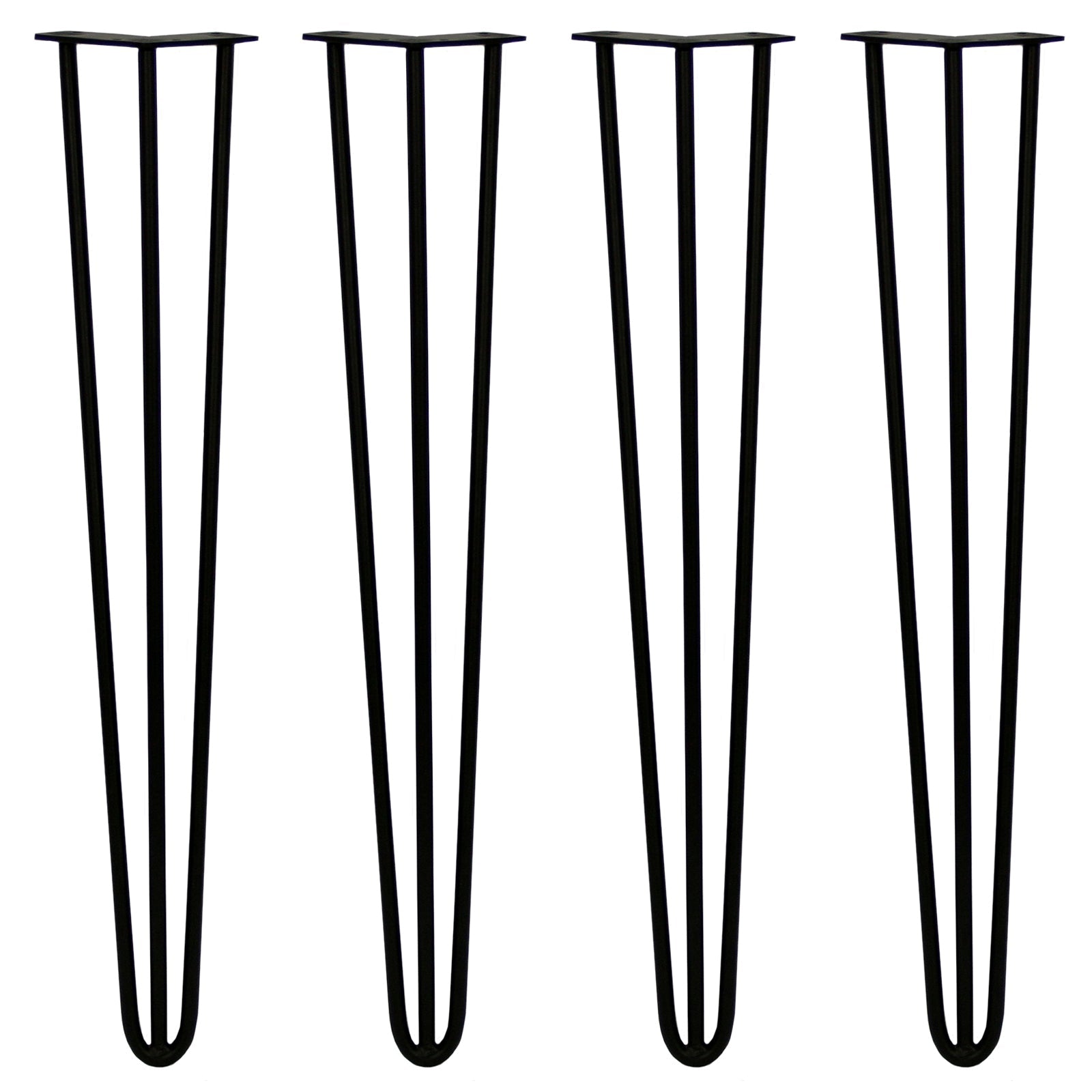 4 Gambe per Tavolo a Forcina SkiSki Legs 71cm Acciaio Nero 3 Rebbi 12mm