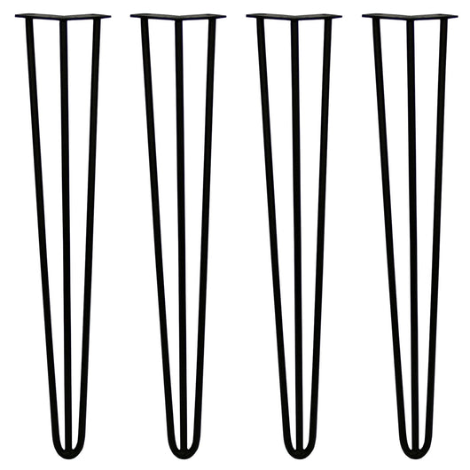 4 Gambe per Tavolo a Forcina SkiSki Legs 71cm Acciaio Nero 3 Rebbi 12mm