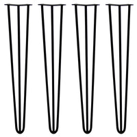 4 Gambe per Tavolo a Forcina SkiSki Legs 71cm Acciaio Nero 3 Rebbi 12mm