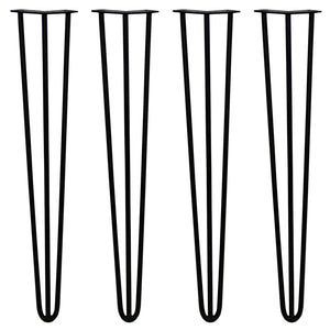 4 Gambe per Tavolo a Forcina SkiSki Legs 71cm Acciaio Nero 3 Rebbi 12mm