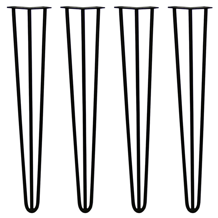 4 Gambe per Tavolo a Forcina SkiSki Legs 71cm Acciaio Nero 3 Rebbi 12mm