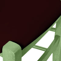 Sedia legno Venezia verde con seduta in similpelle marrone