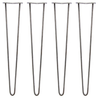 4 Gambe per Tavolo a Forcina SkiSki Legs 71cm Acciaio Naturale 2 Rebbi 10mm