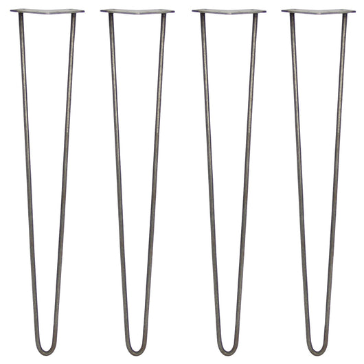 4 Gambe per Tavolo a Forcina SkiSki Legs 71cm Acciaio Naturale 2 Rebbi 10mm