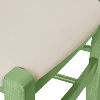 Sedia legno Venezia verde con seduta in similpelle beige