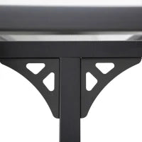 Pergola Addossata da Giardino 4.4x3m Regolabile in Policarbonato e Alluminio, Grigio