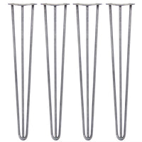 4 Gambe per Tavolo a Forcina SkiSki Legs 71cm Acciaio Naturale 3 Rebbi 12mm