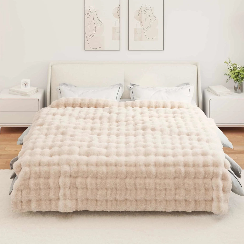 Coperta antiscivolo in sintetica di coniglio Olite 4 pcs Beige 42021791