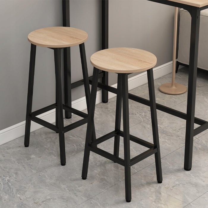 2x sgabello da bar sedia alta sgabello da cucina sgabello in metallo rovere 65 cm
