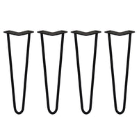 4 Gambe per Tavolo a Forcina SkiSki Legs 40,6cm Acciaio Nero 2 Rebbi 12mm