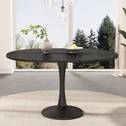 Tavolo da pranzo ovale estensibile 100/140x100x75 cm; MDF nero