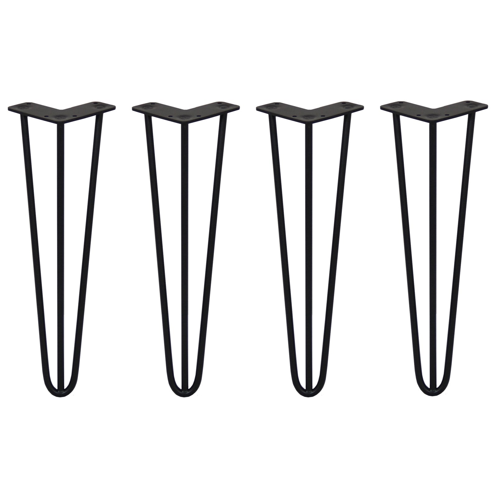 4 Gambe per Tavolo a Forcina SkiSki Legs 40,6cm Acciaio Nero 3 Rebbi 10mm