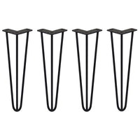 4 Gambe per Tavolo a Forcina SkiSki Legs 40,6cm Acciaio Nero 3 Rebbi 10mm