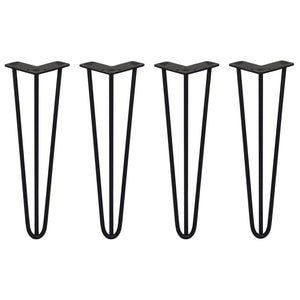 4 Gambe per Tavolo a Forcina SkiSki Legs 40,6cm Acciaio Nero 3 Rebbi 10mm