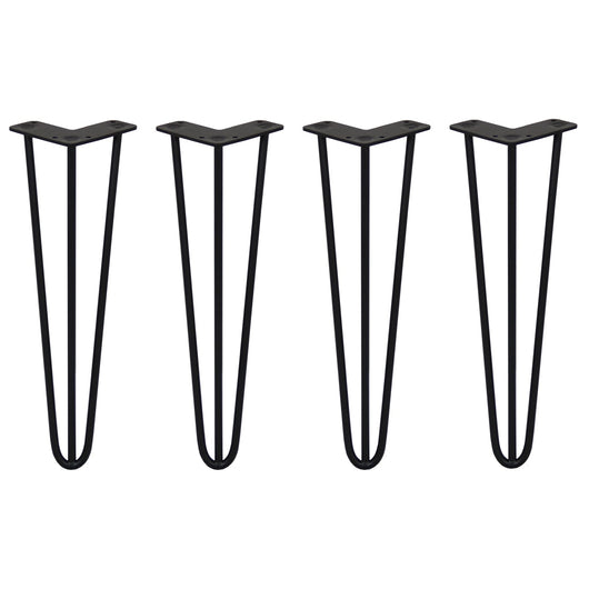 4 Gambe per Tavolo a Forcina SkiSki Legs 40,6cm Acciaio Nero 3 Rebbi 10mm