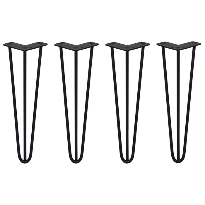 4 Gambe per Tavolo a Forcina SkiSki Legs 40,6cm Acciaio Nero 3 Rebbi 10mm