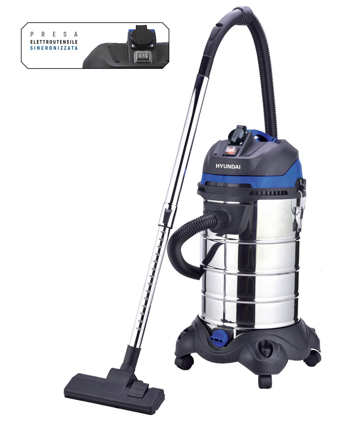 Aspirasolidi Aspiraliquidi Aspirapolvere 30 Lt 1200 W Doppia Presa 45031 Hyundai