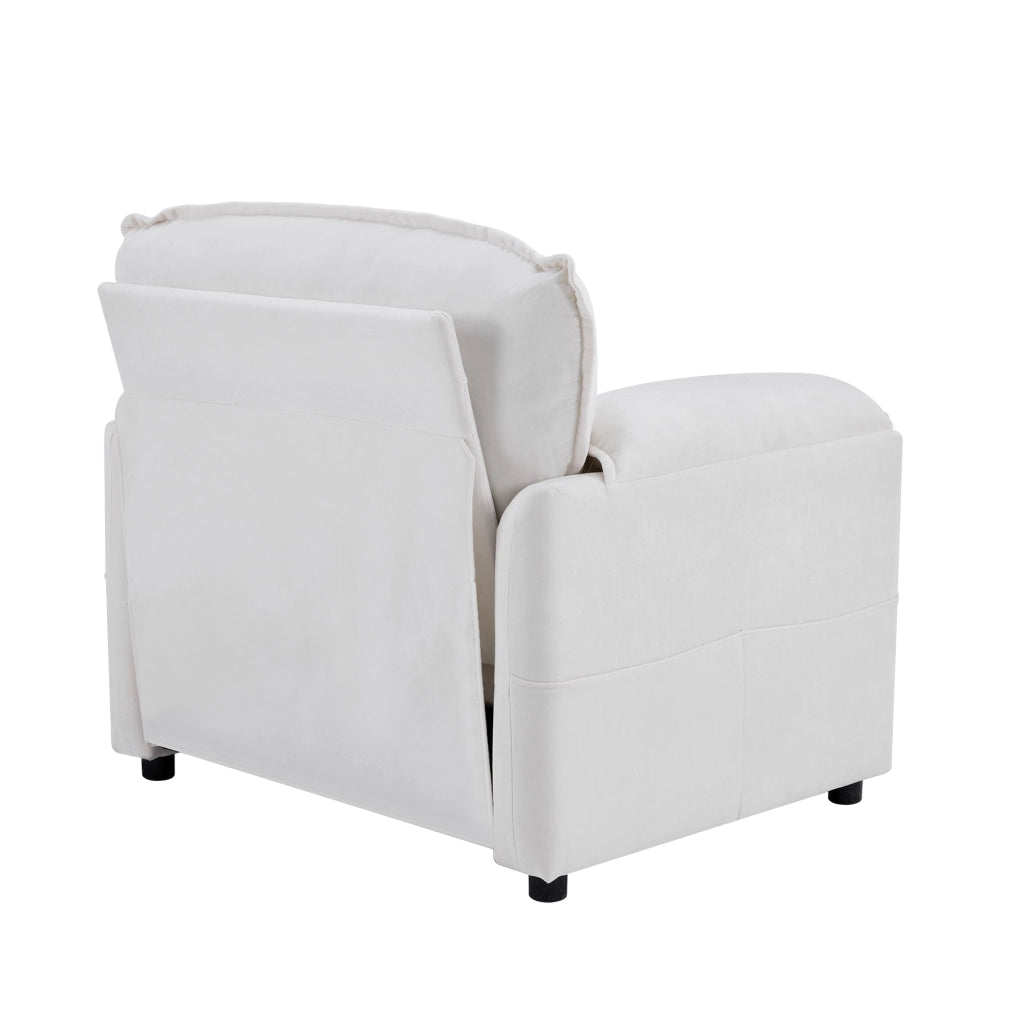 Poltrona Singola Retr¨° con Tasche Laterali ¨C MINIMAL ¨C Bianco, Soggiorno/Camera