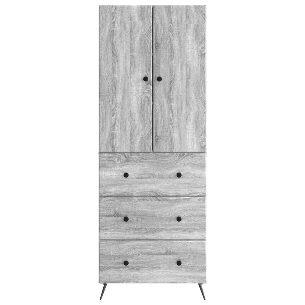 Set di armadi 2 pcs Sonoma grigio 66 x 34,5 x 90 cm