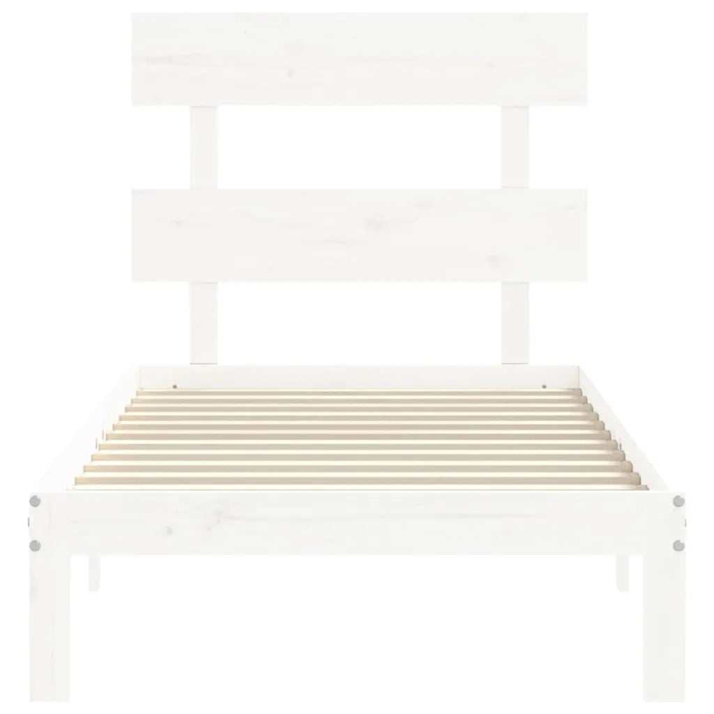 Giroletto senza Materasso Bianco 100x200 cm Legno Massello Pino 3193522