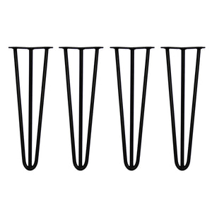 4 Gambe per Tavolo a Forcina SkiSki Legs 40,6cm Acciaio Nero 3 Rebbi 12mm