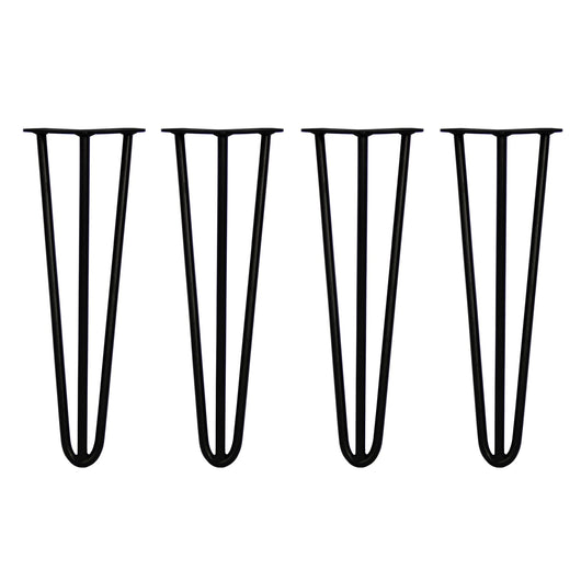 4 Gambe per Tavolo a Forcina SkiSki Legs 40,6cm Acciaio Nero 3 Rebbi 12mm
