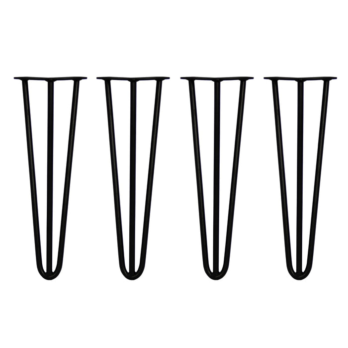 4 Gambe per Tavolo a Forcina SkiSki Legs 40,6cm Acciaio Nero 3 Rebbi 12mm
