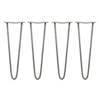 4 Gambe per Tavolo a Forcina SkiSki Legs 40,6cm Acciaio Naturale 2 Rebbi 10mm