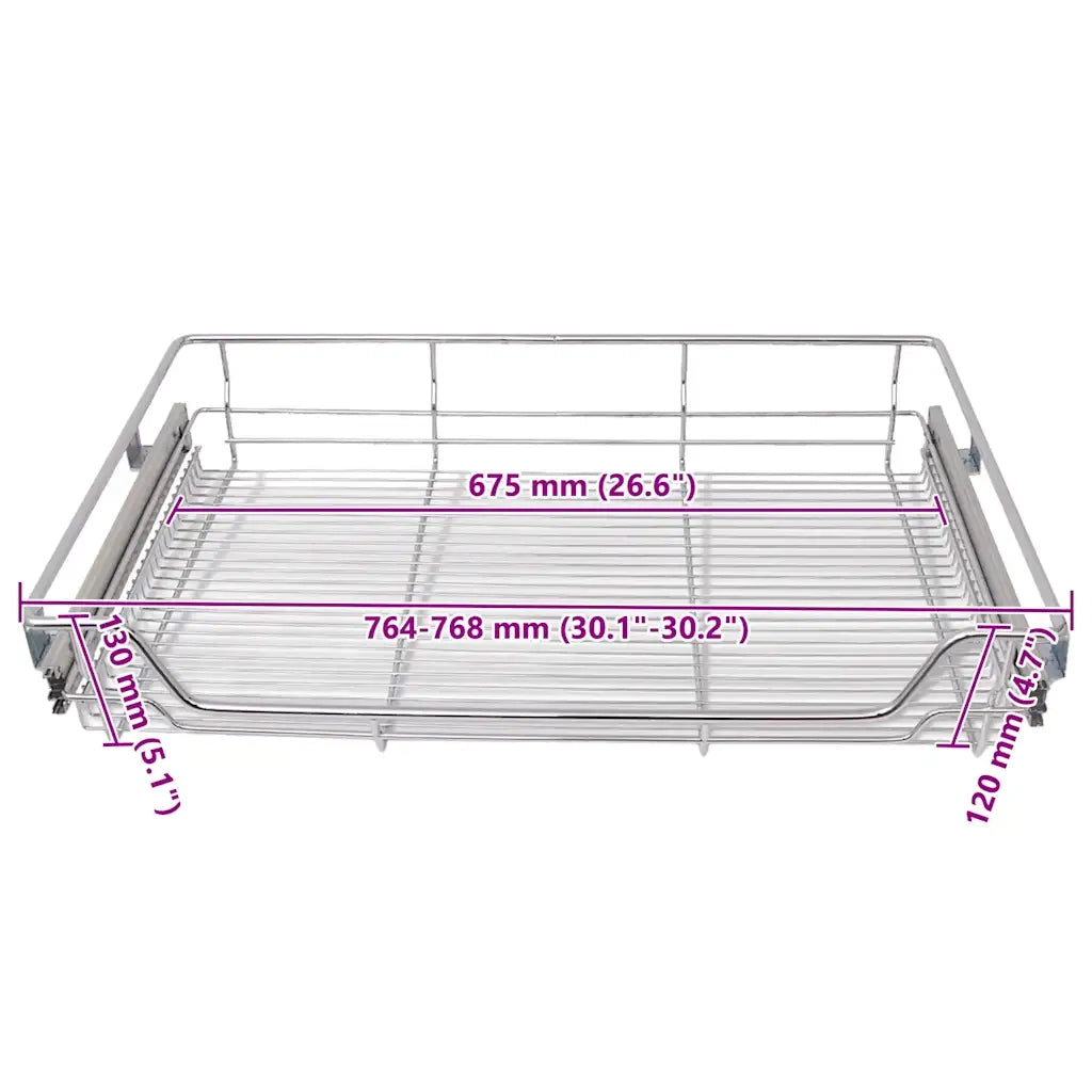 Cestelli a Rete Estraibili 2 pz 800 mm Argentati 50482