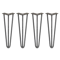 4 Gambe per Tavolo a Forcina SkiSki Legs 40,6cm Acciaio Naturale 3 Rebbi 12mm