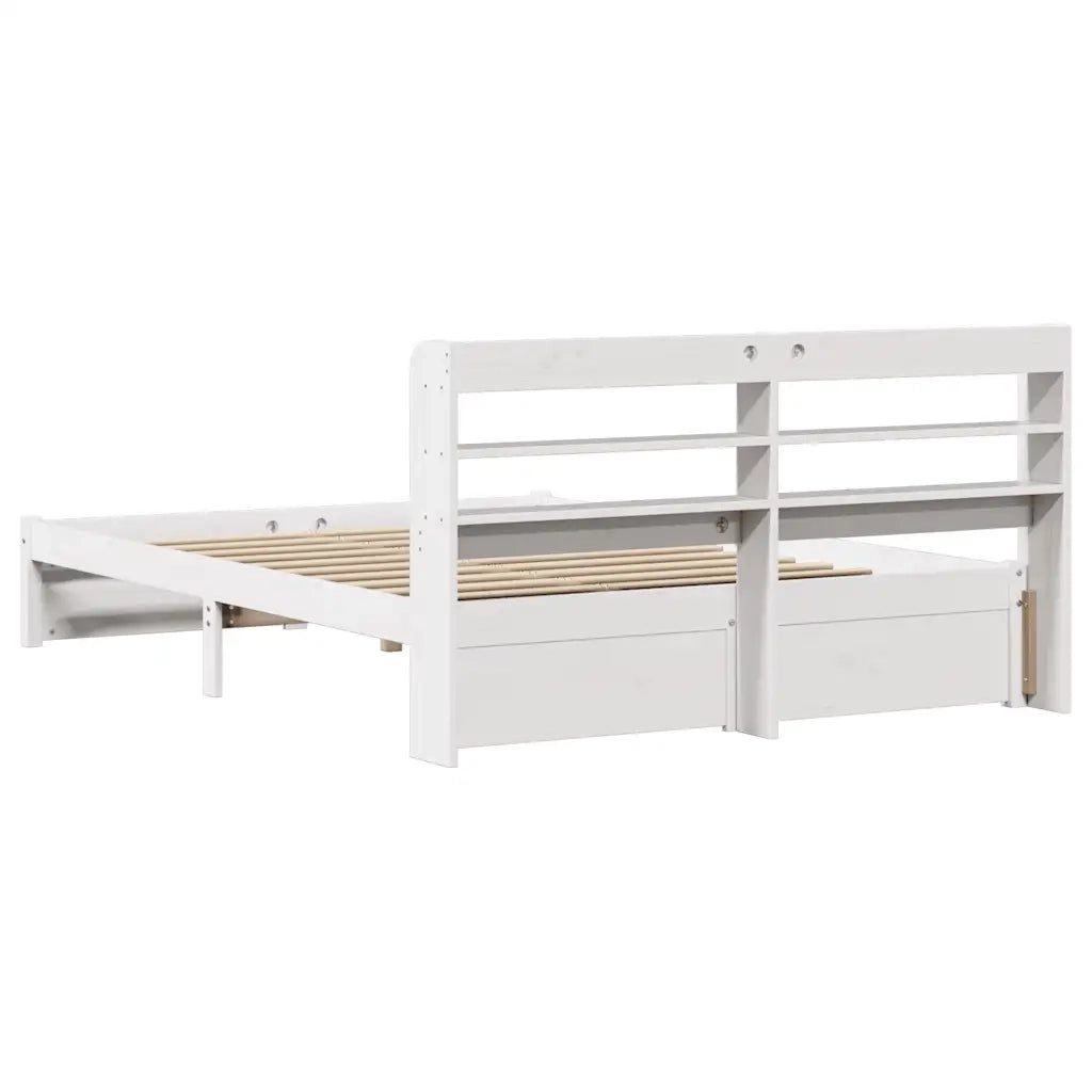 Giroletto con Testiera senza Materasso-Struttura Letto Bianco 140x190 cm 320652