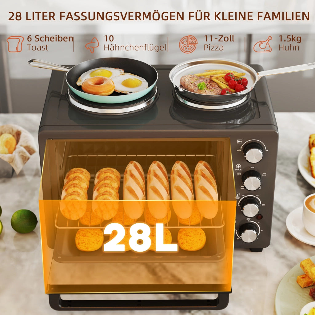 Forno Tostapane 28L ¨C zephmum ¨C 2600W Nero