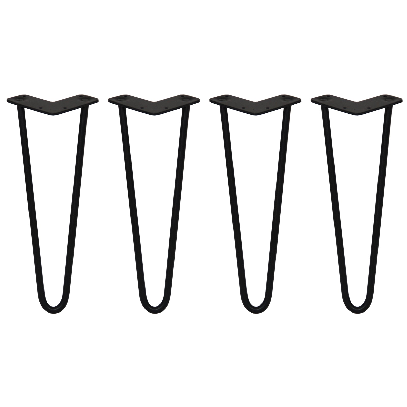 4 Gambe per Tavolo a Forcina SkiSki Legs 35,5cm Acciaio Nero 2 Rebbi 12mm