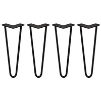 4 Gambe per Tavolo a Forcina SkiSki Legs 35,5cm Acciaio Nero 2 Rebbi 12mm