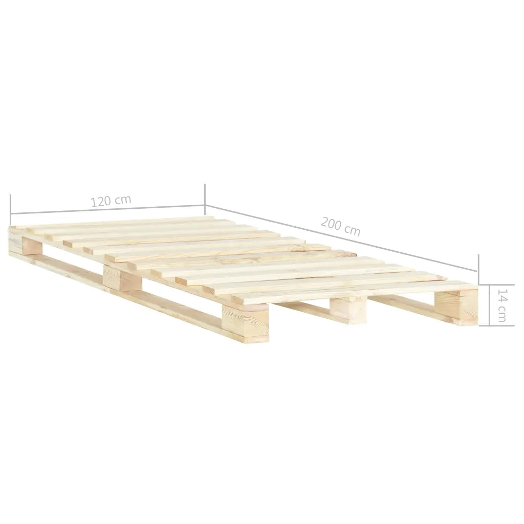 Giroletto in Pallet-Struttura Letto di Legno Massello di Pino 120x200 cm 772276