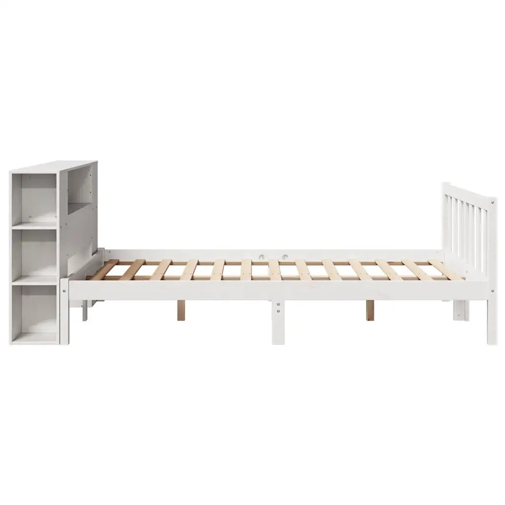 Letto Libreria senza Materasso Bianco 160x200 cm Legno di Pino 3321662