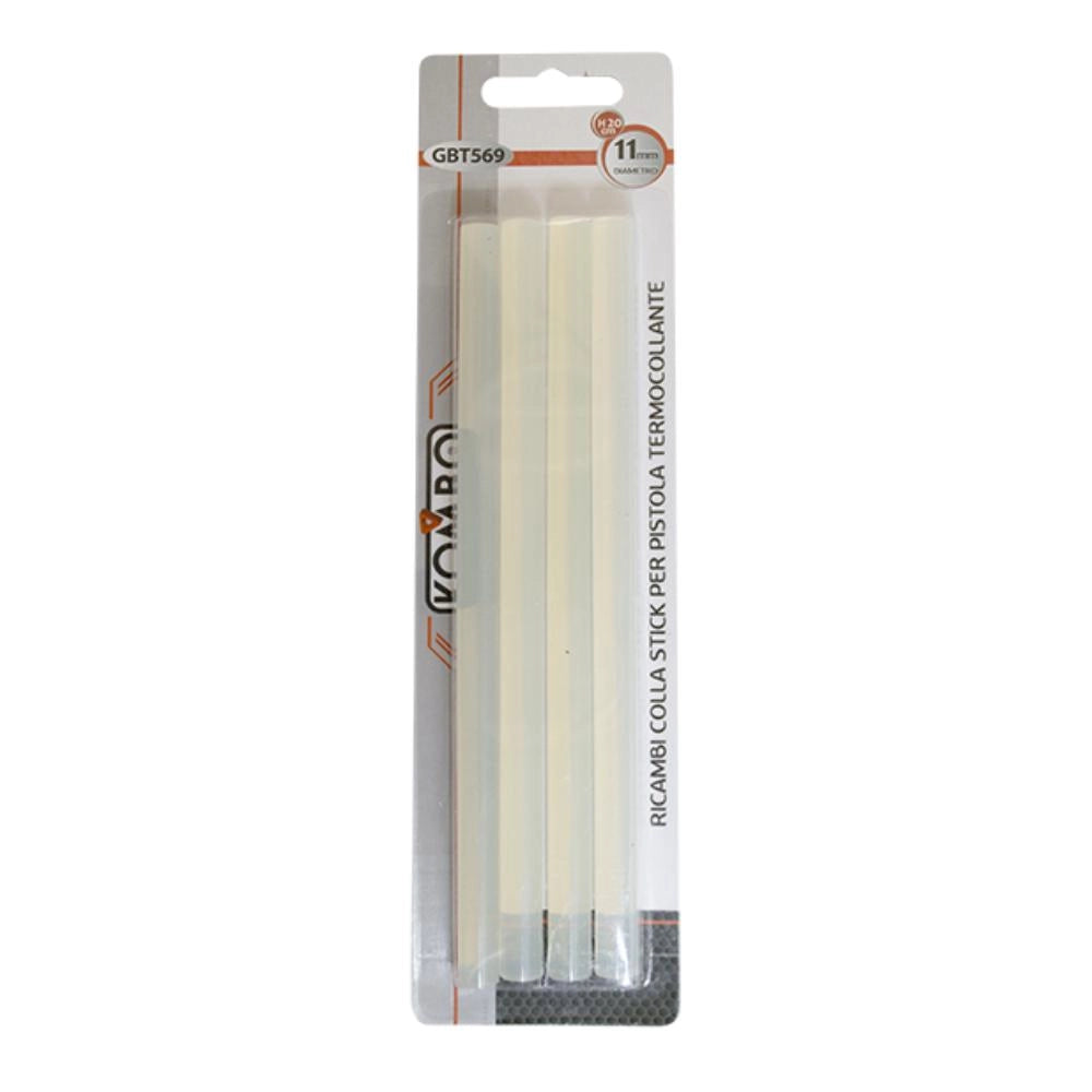 Stick Colla Ricambio per Pistola Termocollante 4pz 11x200mm