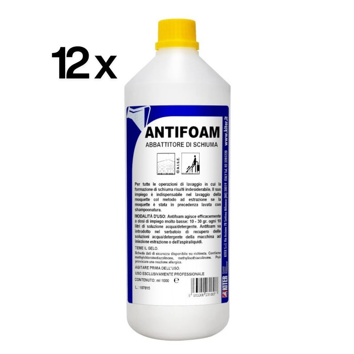 Antifoam 12 Pezzi x 1 L, Antischiuma Lavaggio Moquette Iniezione Estrazione | Kiter