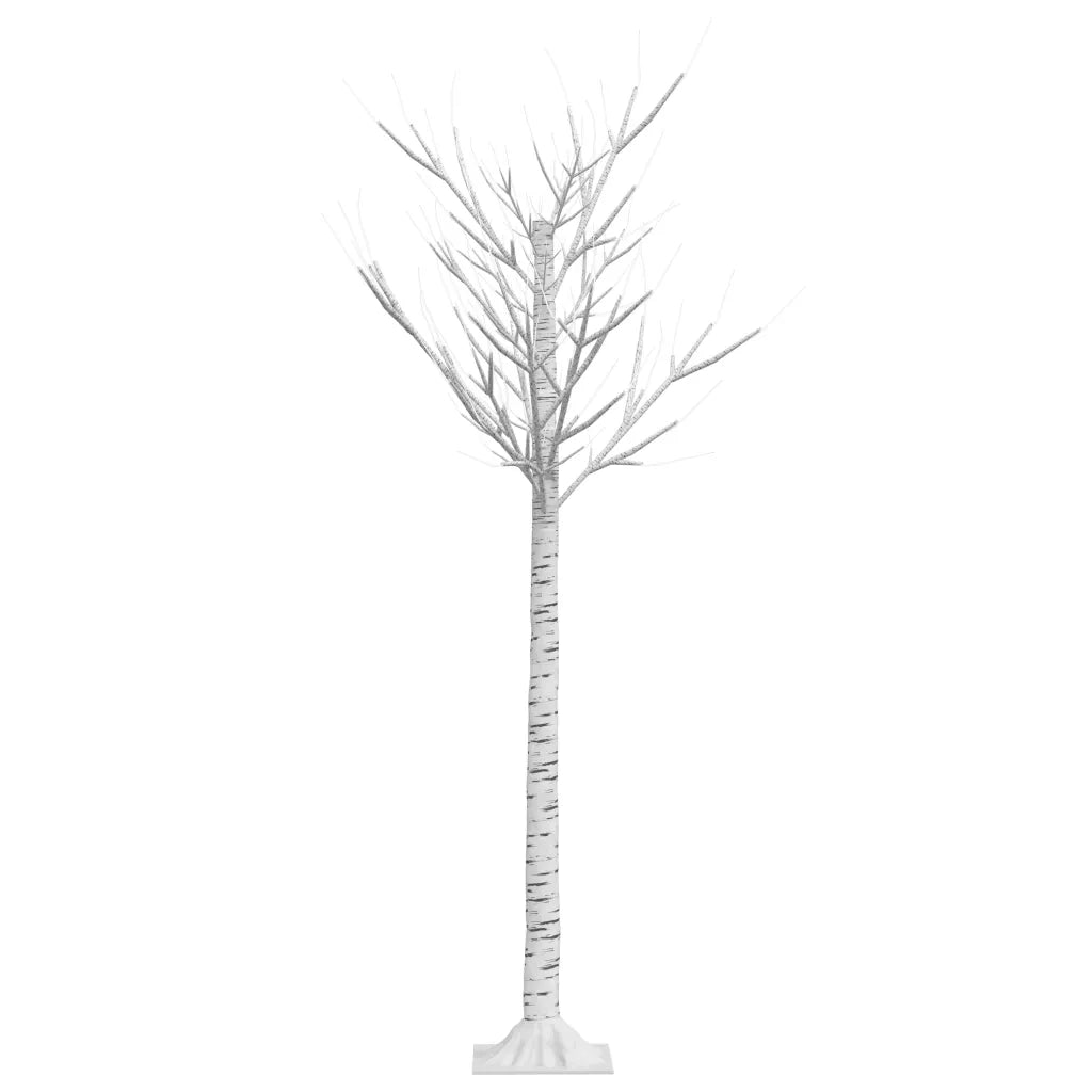 Albero Natale 156 LED 1,5 m Salice Bianco Caldo Interno Esterno 332954