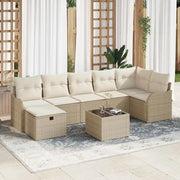 Set di divani con cuscino Beige e Crema polyrattan