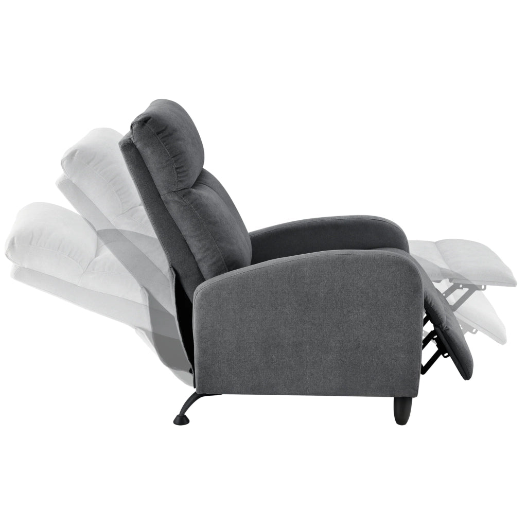 poltrona relax con schienale reclinabile e poggiapiedi rivestimento tessile 102 cm grigio scuro 03_0005214