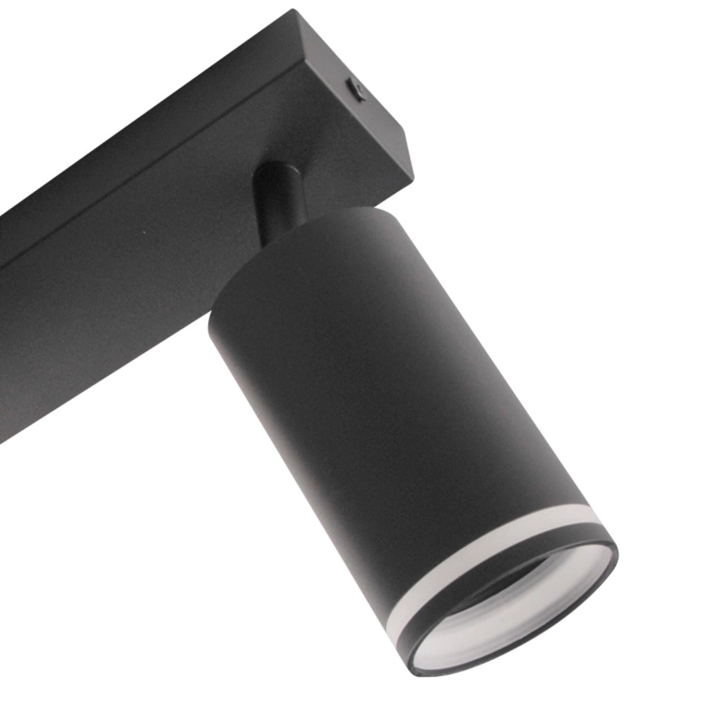 Plafoniera/applique 3 faretti GU10 nera Polux Paris 322340