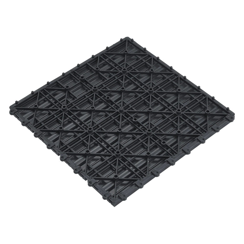 Set di 11 piastrelle da giardino in legno composito 1 m² 30 x 30 x 2,2 cm grigio scuro 03_0006874
