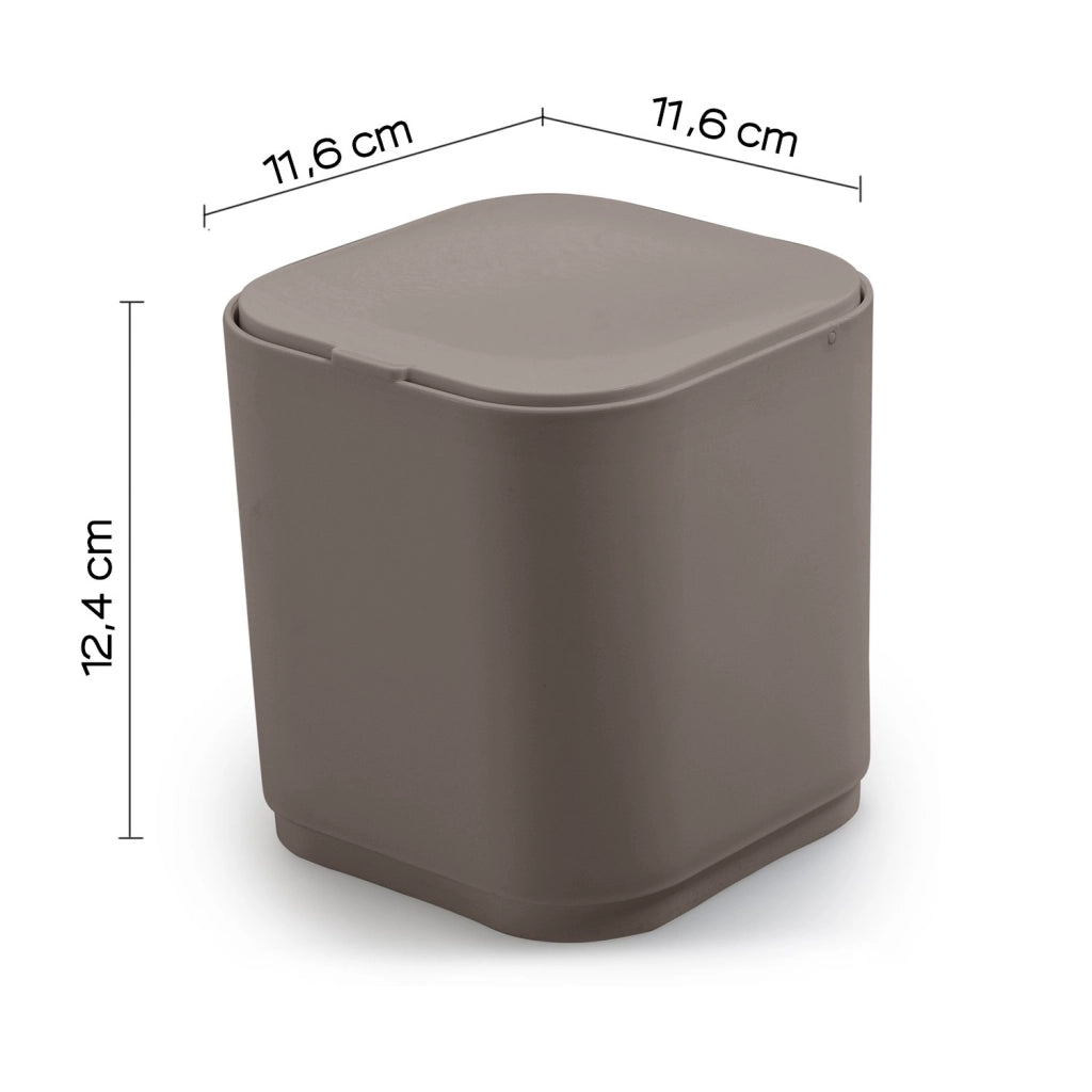 Gettacarte 8 lt d'appoggio in plastica riciclata 6309 Gedy serie SEVENTY Tortora